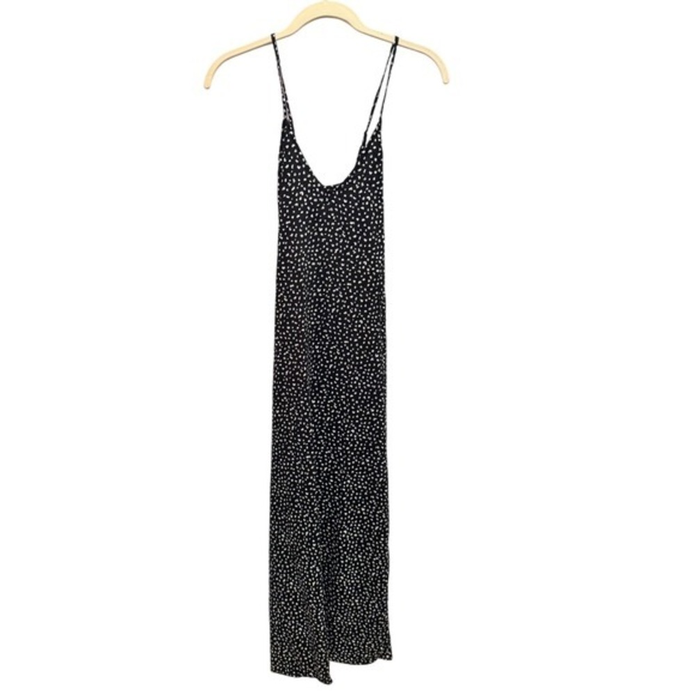 Old Navy Black White Print Spaghetti‎ Strap Maxi Dress Medium NWT summer boho